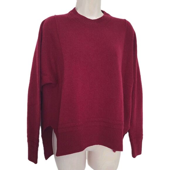 Sweaters - ZUCCA  women 100% Wool Dolnman Knit Sweater Burnt Maroon round neck Size M NEW